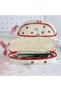 Strawberry Design Double Compartment Faux Leather Pencil Case Pen Holder - 4