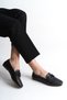 Women's Buckle-Strap Genuine Leather Ballerinas Roina Black - 2