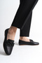 Women's Buckle-Strap Genuine Leather Ballerinas Roina Black - 3