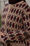 24123 Women's Diamond Patterned Pocketed Buttoned Comfortable Knitwear Cardigan Milk Coffee - 2