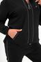 Women's Two Yarn Front Zippered Elastic Leg Hooded Tracksuit Set - 4