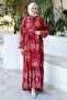 Viscose Woven Dress 1329 - Burgundy - 3
