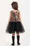 Leopard Patterned Special Imported Fabric Transparent Sequin Embroidered Six Black Tutu Skirt Girls' Dress - 3