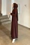 Bitter Brown Hijab Gilet Set - Button Detailed Cardigan - 2