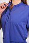 Lycra Dark Blue Scrubs with Zipper Detail - 4