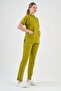 Lycra Oil Green Zipper Detailed