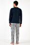 Men's Pajama Set - Checkered, Cotton, Regular Fit, Long Sleeve 60961003 - 7