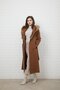 Side-Tied, Snap-Button Closure, Hooded Fur Coat Taba 3697 - 4
