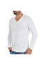 Long Sleeve V Neck Bamboo T-Shirt Body White Star Kod485 - 4