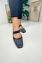 Daily Women's Flats Black Jewelled Silver Elastic Low Heeled Blunt Toe Comfortable Shoes 347 - 3