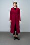 Double-Breasted Long Coat with Cape and Epaulet Detail Fes 3013 - 4