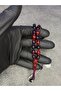 Red Blue Powdered Amber Rosary - 3