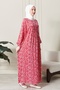 Shirred Robadan Buttoned Front Viscose Fabric Tesseture Clothing Mother Dress Prayer Dress - 5