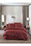 Riva 4-Piece Claret Red Double Satin Duvet Cover Set