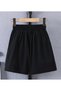 Women's Milk Shake Printed Bermuda Pocket Cord Detailed Comfortable Fit Black Shorts - 2