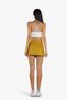 Women's Activewear Set | Sustainable White Padded Criss-Cross Bra & Mustard High-Waist Skirt - 3