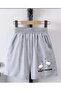 Unisex Duck Friends Printed Bermuda Pocket Corded Comfortable Fit Gray Shorts