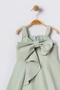Big Bow Detail Thick Straps Flared Cutout Sleeveless Green Girl's Dress 15701 - 3