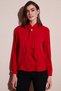 Standard Fit Rhinestone Button Scarf Collar Long Sleeve Shirt Shirt 611Go00333 - 2