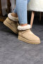 Genuine Sheepskin Suede Leather Short Mini Boots - 4