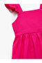 Dress Butterfly Sleeve Drawstring Waist Cotton - 3