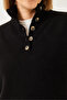 Women's Black Knitted Sweater with Sleeves 20247587 - 6