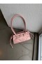 Belt Detailed Faux Stingray Leather Women's Shoulder Bag Girls Powder - 4