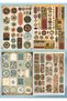 Set of 17 Vintage Themed 12*17 cm Stickers For/Bullet Journal, Scrapbook, Agenda, Notebook - 3