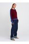 10720 Crew Neck Striped Thessaloniki Knitwear Sweater-Claret Red - 3