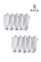 10 Pairs of Unisex Cotton Plain Pattern Economical Ankle-Length Socks - 3