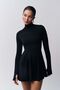 Finger Detailed Fisherman Black Dress
