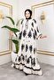 Women's Modest Clothing Button-Front Stand Collar and Plus Size Balloon Sleeve Woven Viscose Dress - 7