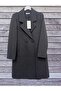 Women's Double-Breasted Collar Medium Length Cashmere Coat Anthracite 15197