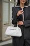 White Women's Retro Hand and Shoulder Bag with Gold Accessories