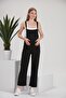 4493-Tied Strap Knee-Free Combed Cotton Maternity Gardener-Overalls - 6