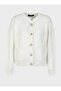 Button Detailed Boucle Yarn Knitwear Cardigan - Ecru - Refka - 4