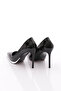 Women's Pointed Toe Heeled Shoes Black Patent Leather 66292859 - 3