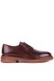 - Brown Genuine Leather Lace-Up Men's Shoes 666-4052
