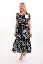 X Modapo Women's Belted Long Colorful Viscose Dress with Rose Accessories