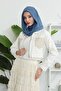 وشاح شيفون عملي من القطن الممشط مع دعامات داخلية، لون نيلي - نيلي، PS-45 - 4