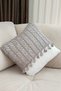 Knitted, Zippered, Handmade Decorative Pillow and Throw Pillow Cover with White Fabric Cover