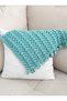 Knitted, Zippered, Handmade Decorative Pillow and Throw Pillow Cover with White Fabric Cover - 3