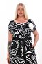 X Modapo Women's Belted Long Colorful Viscose Dress with Rose Accessories - 2