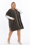 Knitwear Women's Plus Size Poncho Bat Sleeve Winter Woolen Oversized Extra Thick Mother Long Cardigan - 6
