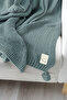 Coco Rice Knitted Knitwear TV Blanket Throw Water Green Knitted Sofa Shawl with Pompom - 4