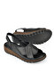 Women's Genuine Leather Sandals 1411008z018 Black - 4