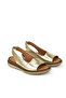 , Women's Genuine Leather Sandals 1411008Z016 Gold - 2
