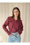 Design Lace Baby Collar Shirt Women's Burgundy - 7