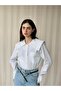 Design Lace Baby Collar Shirt Women's White - 2