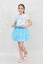 Girls' Heart Print T-Shirt Blue Sequin Beading Detail Skirt Suit April 23Th October 29Th Show Outfit - 2
